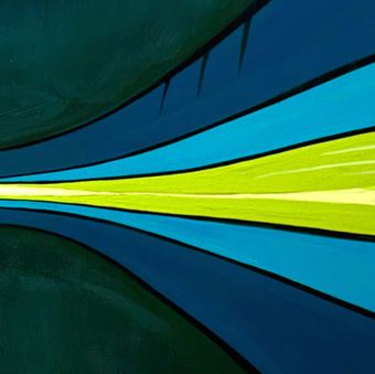 Geology-inspired abstract gouache painting by Danielle Eve Hood