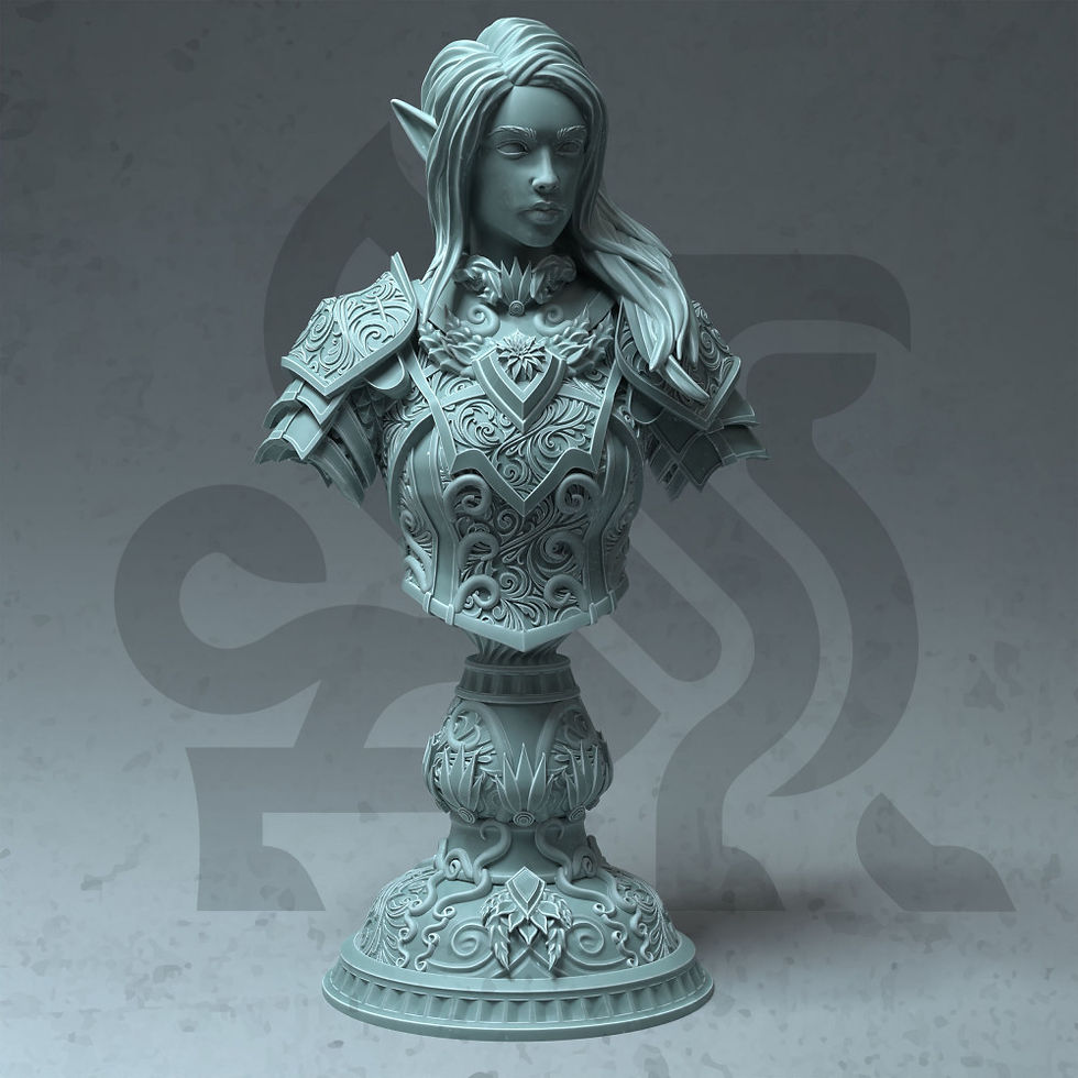 Thumbnail: Elf Fey Paladin Celathyn - BUST [120mm Height]