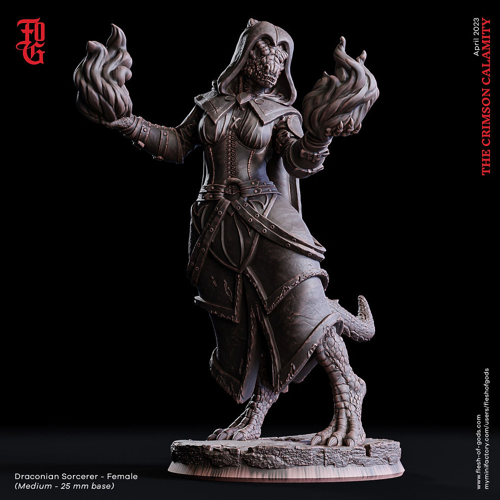 Thumbnail: Draconian Male/Female Sorcerer - 2 variations (25mm base)