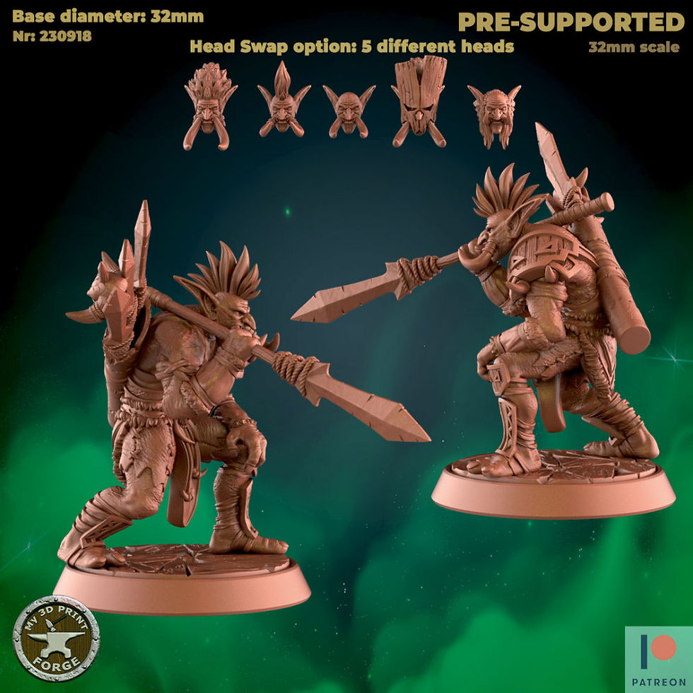 Thumbnail: Troll Headhunter - 3 versions - Spear, Axes or Attacking