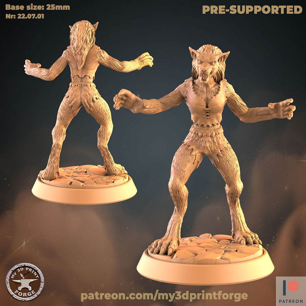 Thumbnail: Feral or Formal Female Werewolf (9 variations)