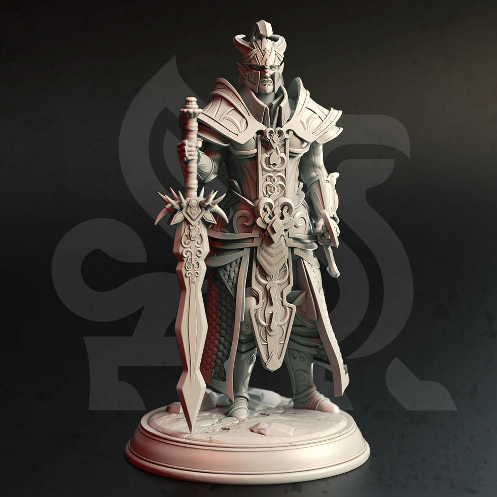 Thumbnail: High Elven Warrior King - Valius Hanar [25mm base]