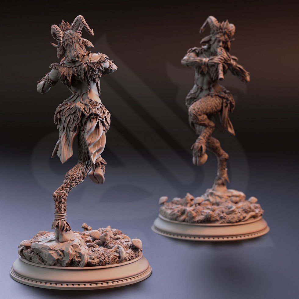 Thumbnail: Faun Bard Enchantress - Sylvia of the Fringe [25mm Base]