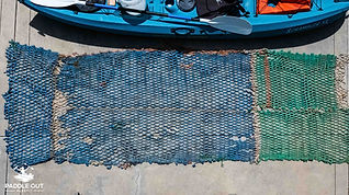 Odd item fishing net in Port of Long Beach