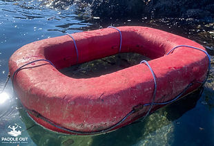 Odd item life raft from LA Harbor
