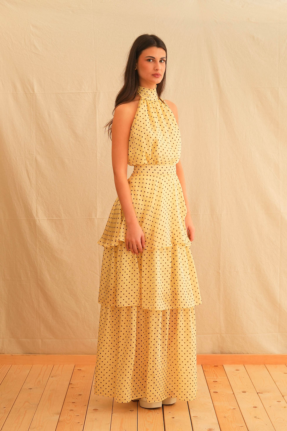 Thumbnail: MERLINE DOTS CLOSE MAXI SKIRT