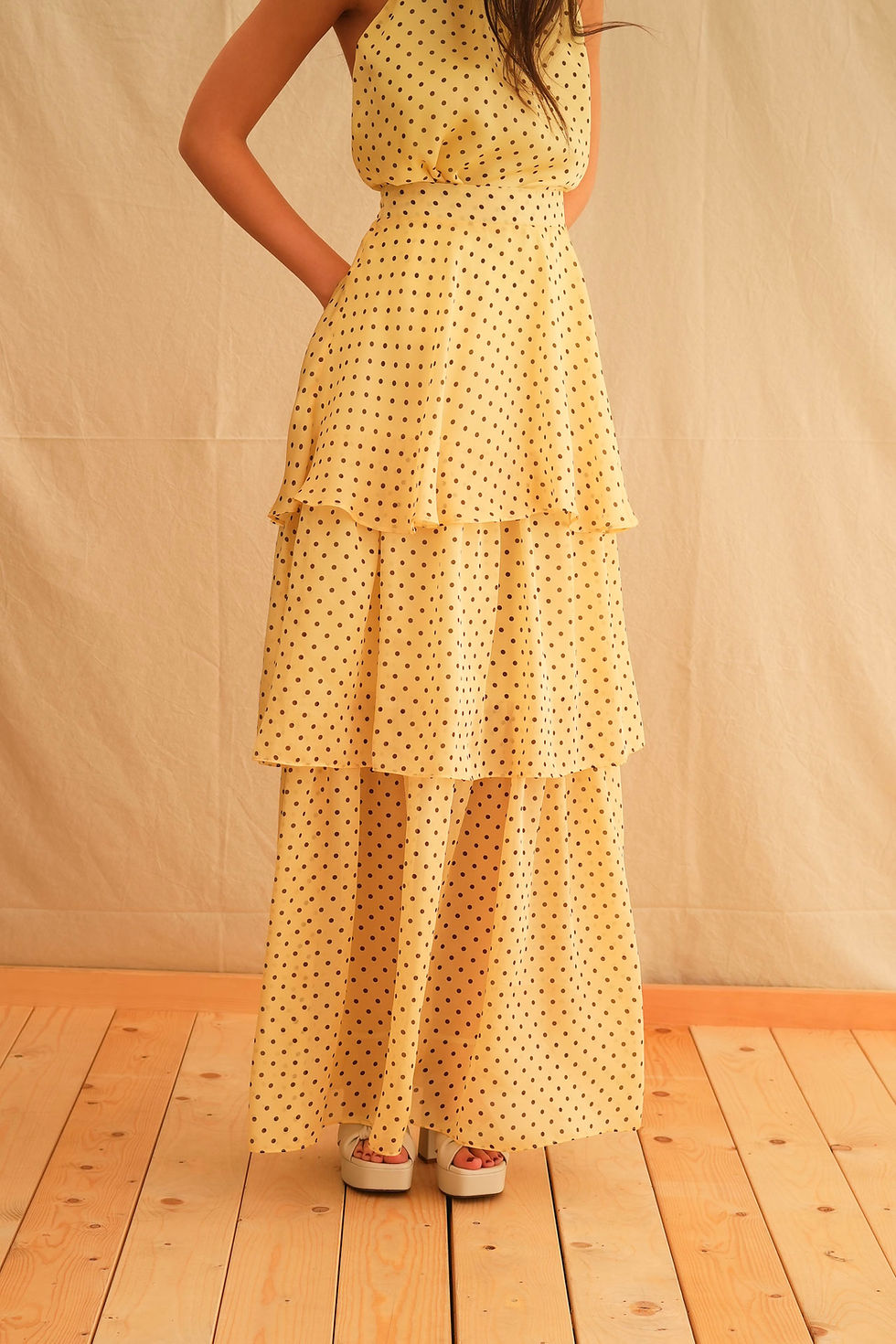 Thumbnail: MERLINE DOTS CLOSE MAXI SKIRT