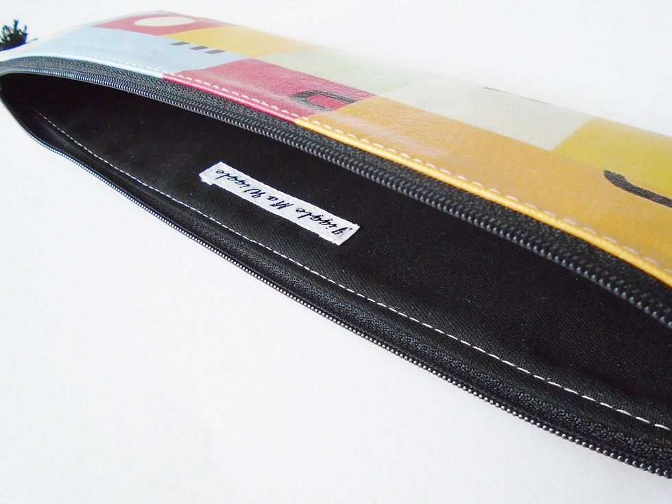 Miniature : Colour block vegan vinyl pencil case.