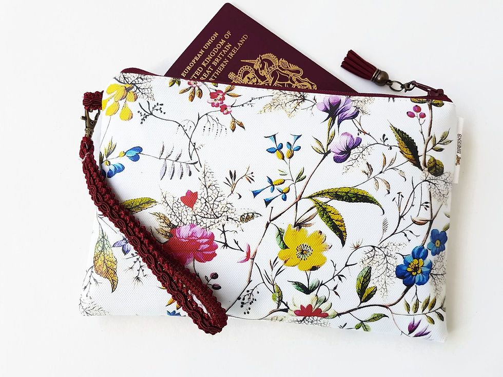 Miniatura: Floral vegan leather wristlet clutch,credit card pockets and phone seperator