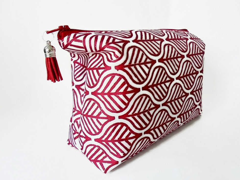 Miniatura: Gifts for her, Canvas Wash bag,Boho, Indian block print, boxy bag, cosmetic bag,