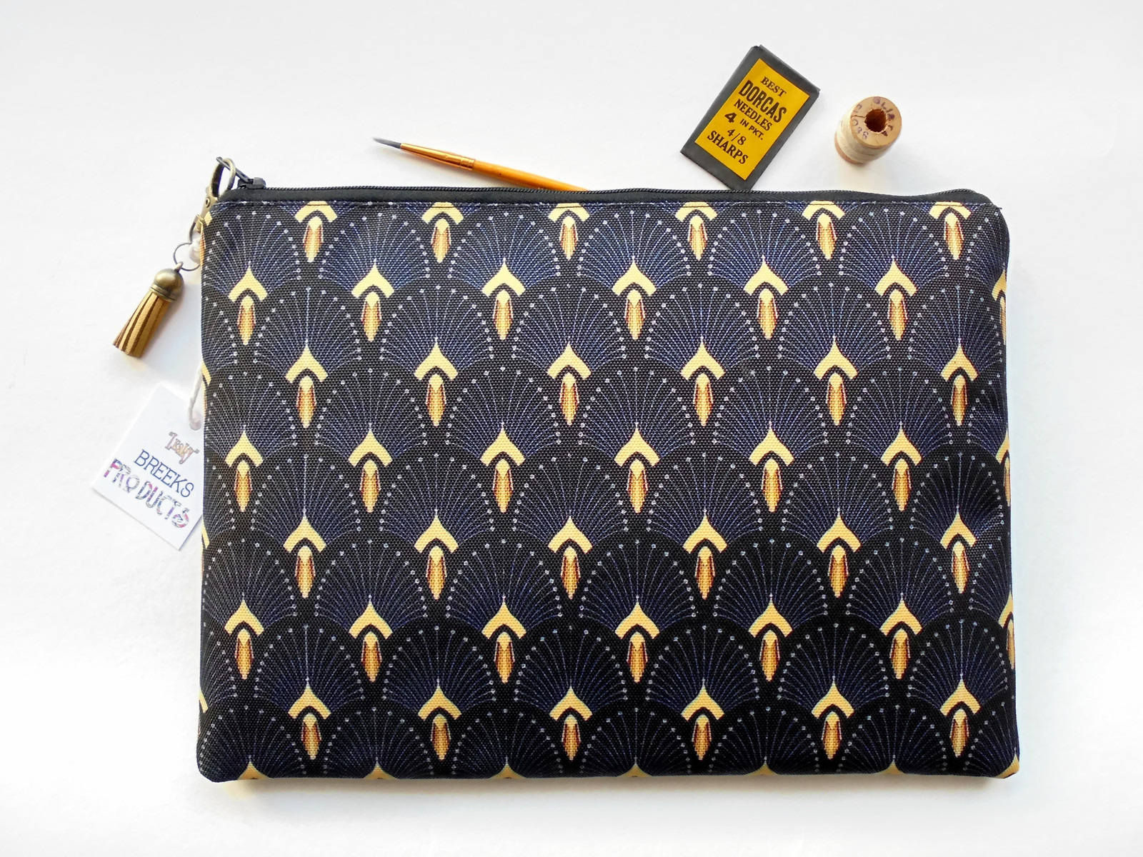 Art deco,fan print,the great gatsby, iPad sleeve 9.7,iPad air 2,toiletry bag