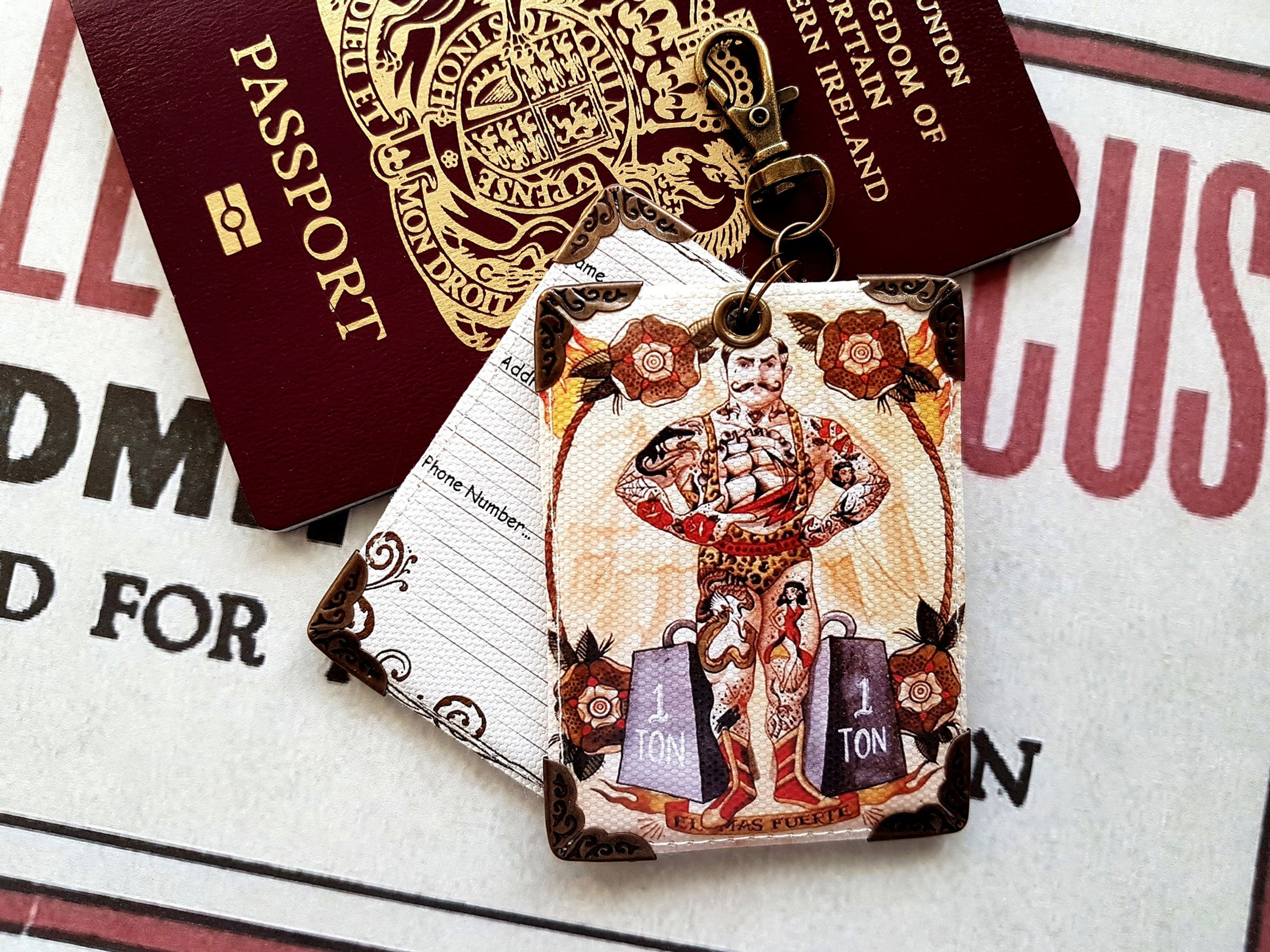 Strong man Luggage tags,novelty tags,bag tags,travel tags.