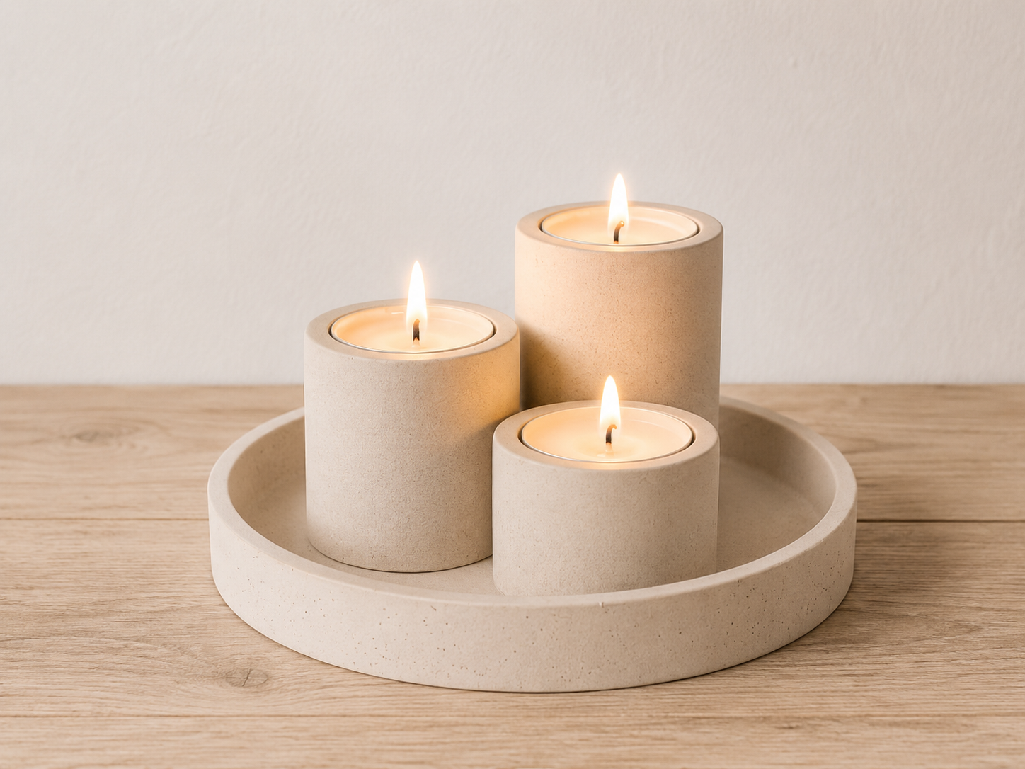 Giftset ronde schaal theelichthoudertjes