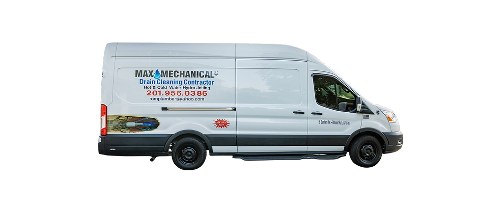 white van with Max Mechanical LLC ad
