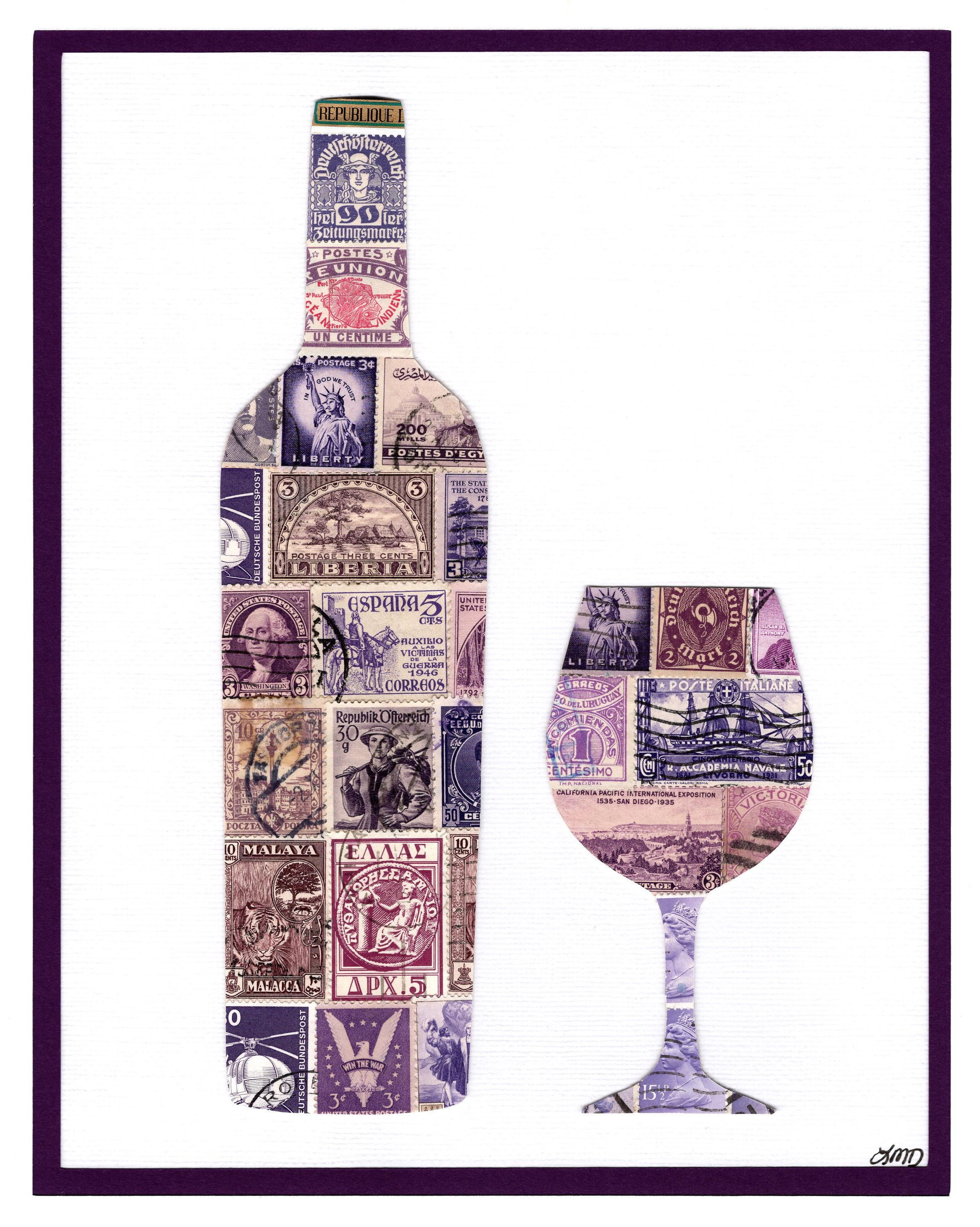 Wine Bottle & Glass 8x10