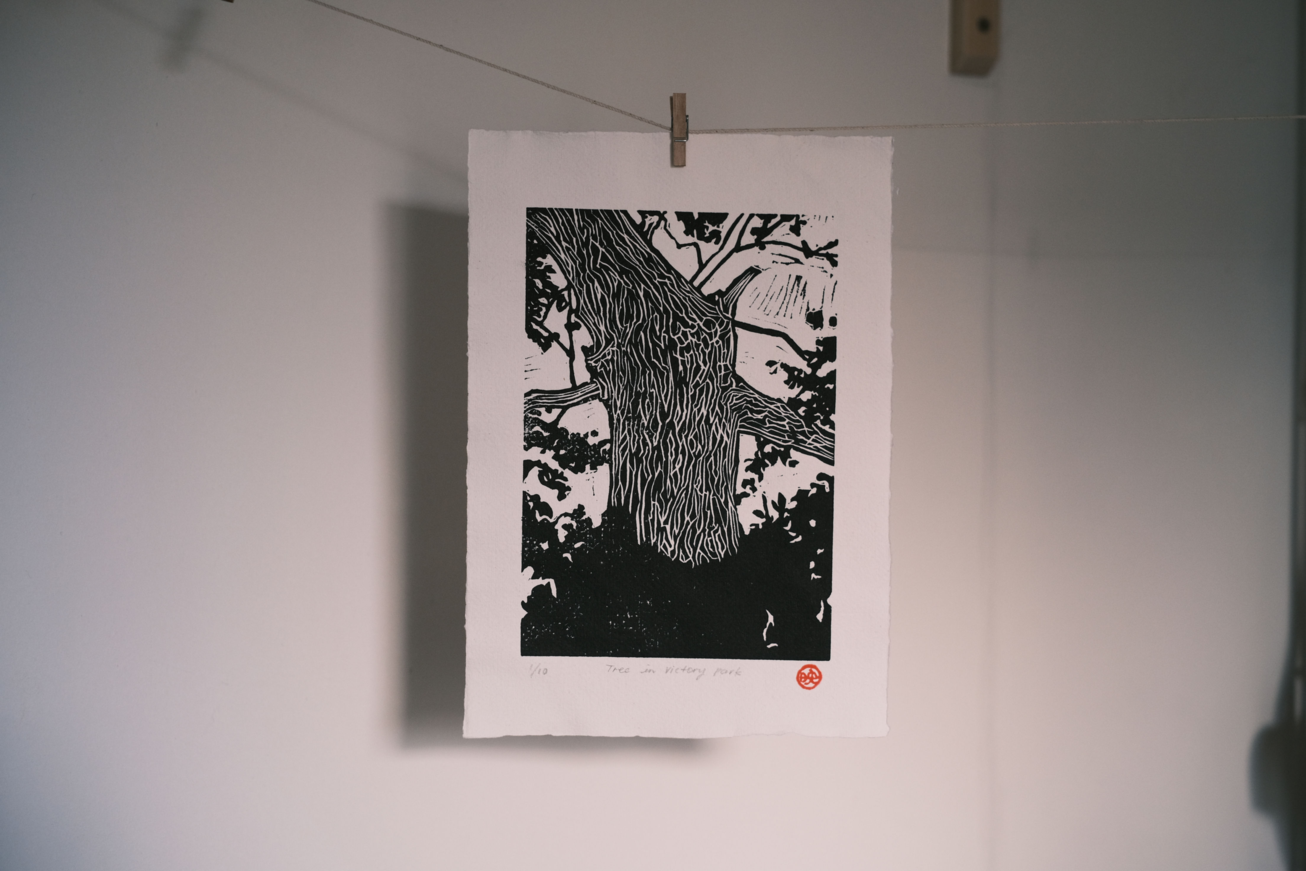 Tree 12 Linocut Print