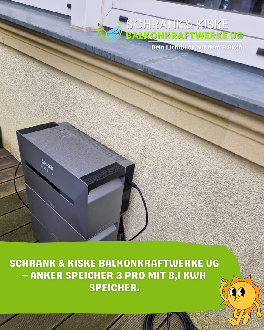 Anker Speicher Solix 3 Pro mit 8,1 kwh Speicher.