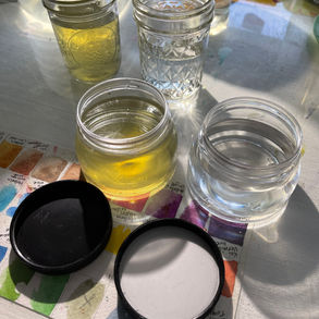 Watercolor Painting in a Studio with no running water.