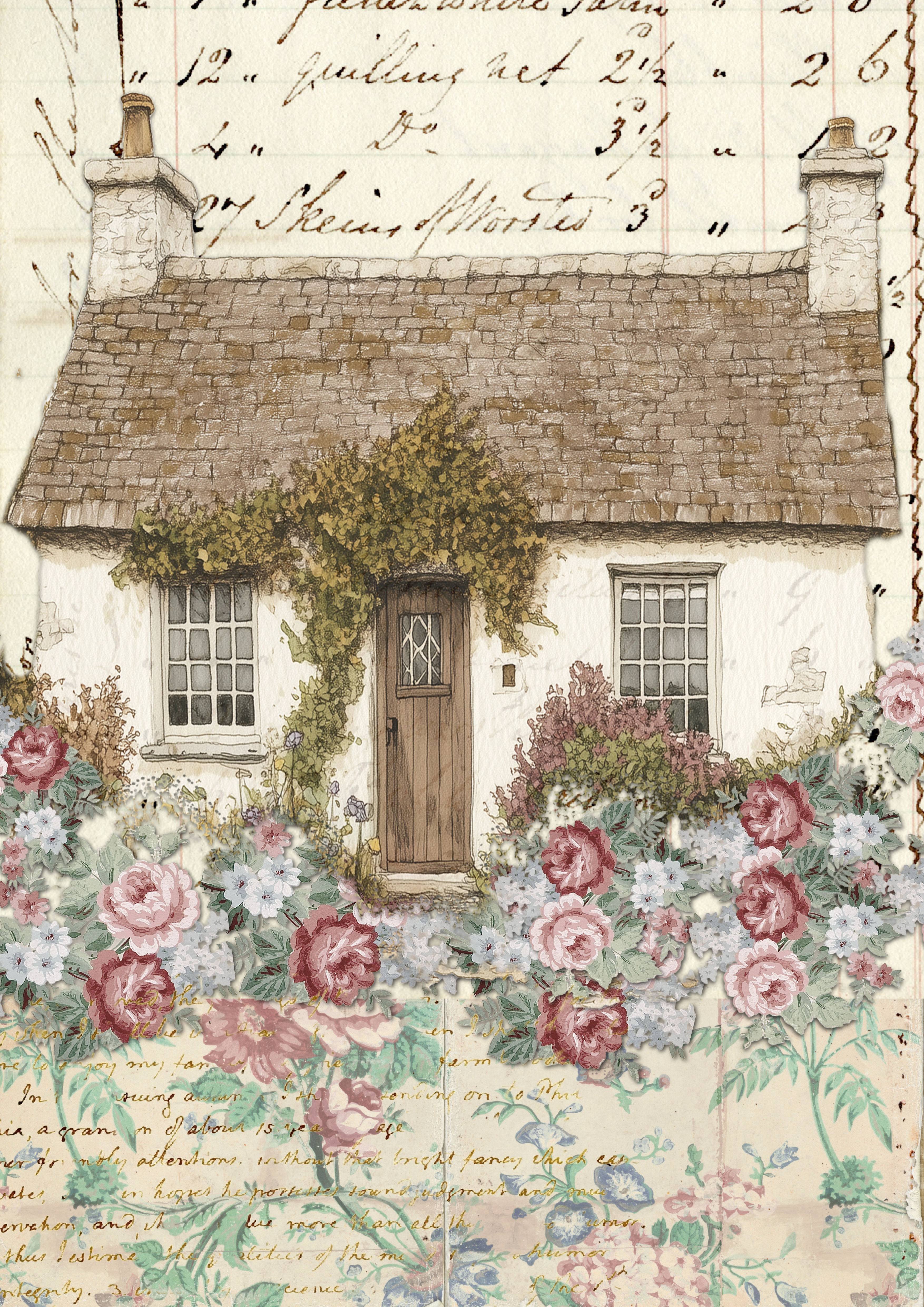 Decoupage Queen Rice Paper - Garden Cottages