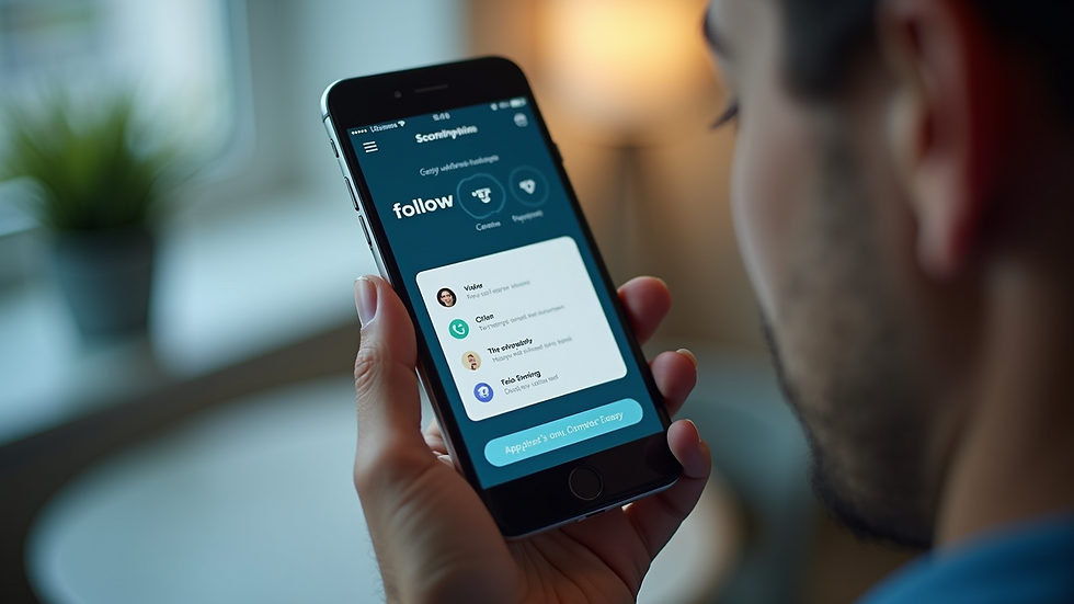 Eye-level view of a smartphone displaying the Dexcom Follow app interface