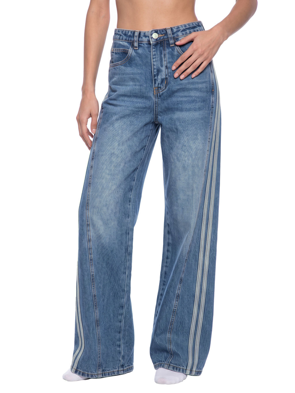 ɘvolove Studios – “Vintage Web” Women’s High-Rise Wide Leg Jean