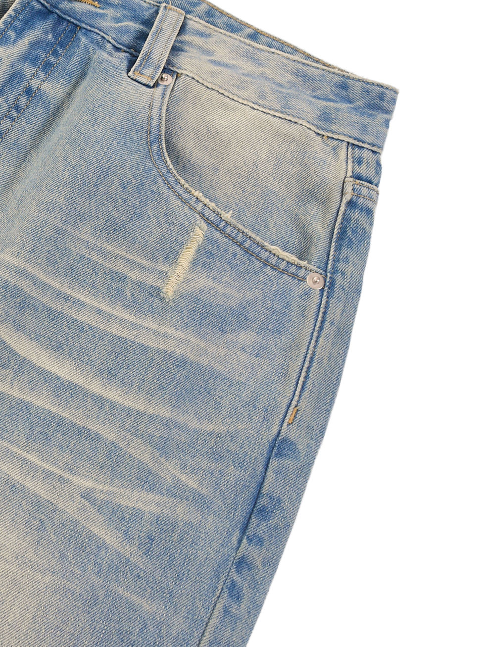 Thumbnail: ɘvolove Studios – “SunEcho Raw Hem” Layered Vintage Straight-Leg Jeans
