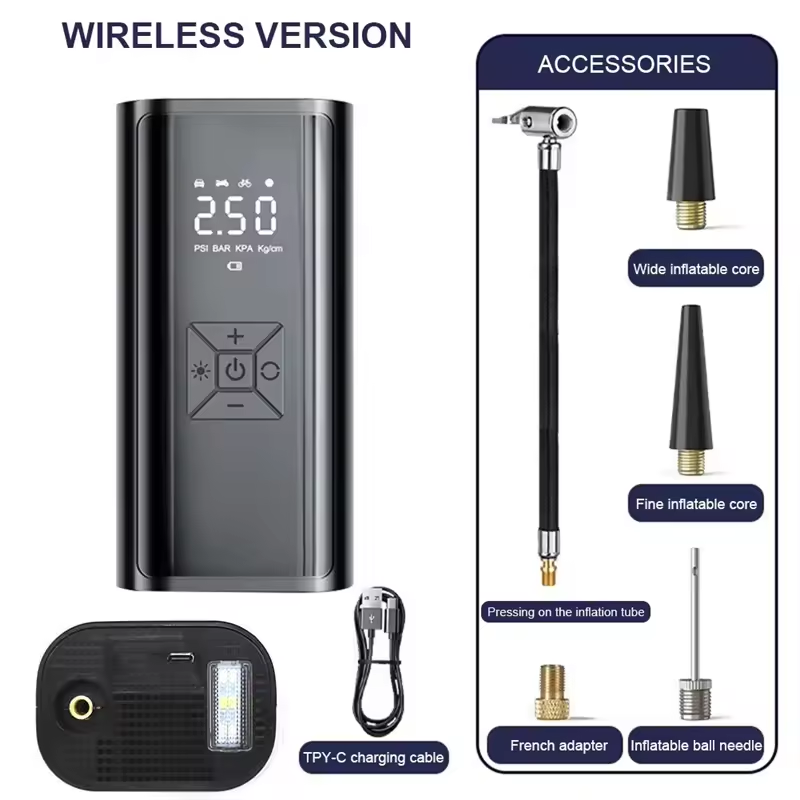 YIJU Wireless Air Pump 150psi Portable Electric Tire Inflator For Car Bicycle Mo