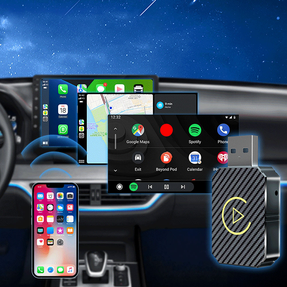 Wireless Carplay Android Auto Adapter Plug&Play USB Car Dongle Wireless Dongle f