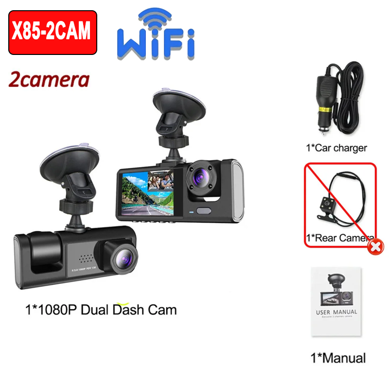 Thumbnail: 2/3Camera WIFI/NO WIFI Dash Cam Cabin Car Dvr 1080P Interior Vehicle Three Way C