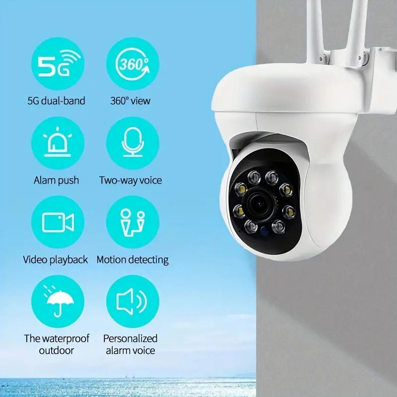 Thumbnail: 2MP 5G WiFi Outdoor Surveillance Camera with Night Vision