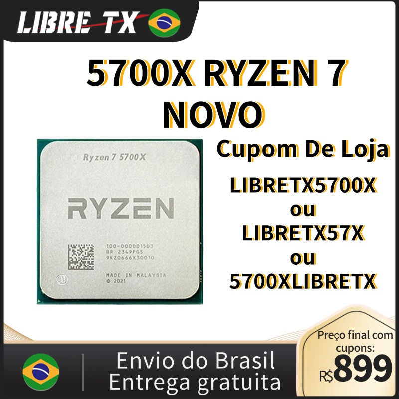 Thumbnail: LIBRETX Ryzen Ryzen 5 5500X3D / 5700X Processador CPU AM4 / Placa-mãe B550M Env