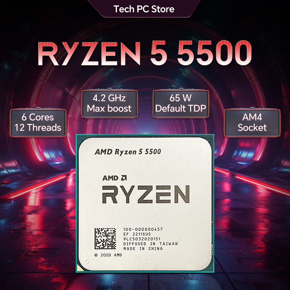 Thumbnail: NEW AMD Ryzen 5 5500 65W 7NM L3=16M 3.6GHz 6-Core 12-Thread R5 5500 Gaming Proce