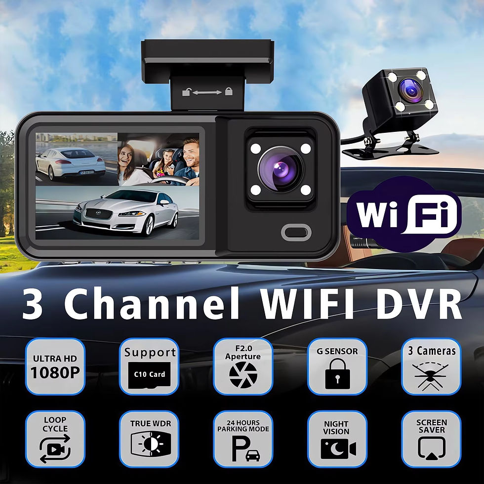 Thumbnail: WIFI 3 Camera Dash Cam Cabin Car Dvr 1080P Interior Vehicle Three Way Channel Dv