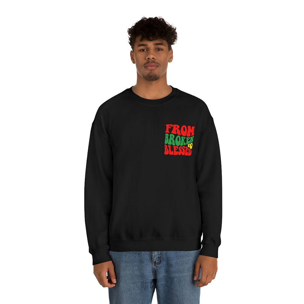 Thumbnail: FROM BROKEN TO BLESSED POCKET Unisex Heavy Blend™ Crewneck Sweatshirt