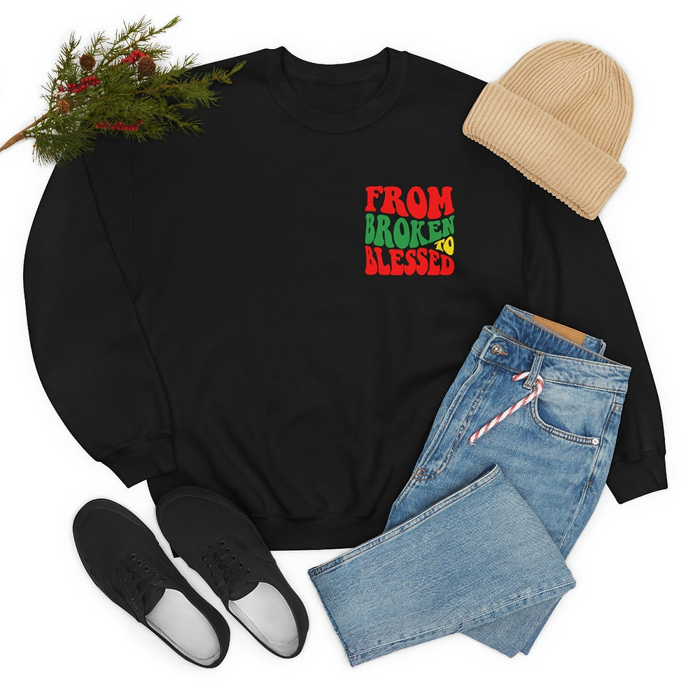 Thumbnail: FROM BROKEN TO BLESSED POCKET Unisex Heavy Blend™ Crewneck Sweatshirt