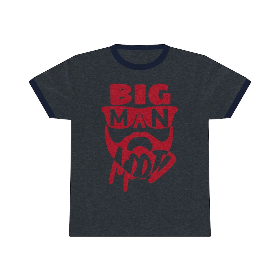 Thumbnail: RED BIG MAN MOOD Unisex Ringer Tee