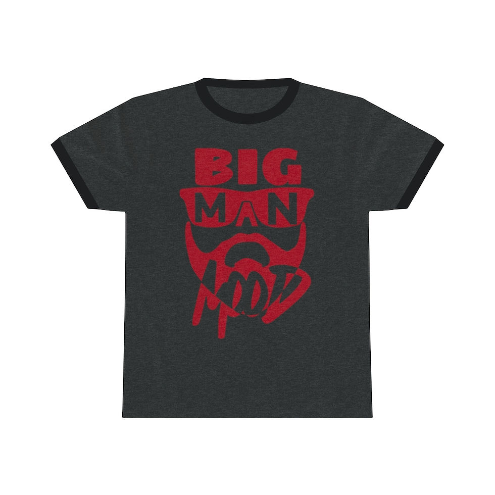 Thumbnail: RED BIG MAN MOOD Unisex Ringer Tee