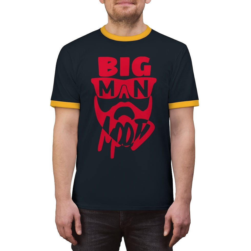 Thumbnail: RED BIG MAN MOOD Unisex Ringer Tee