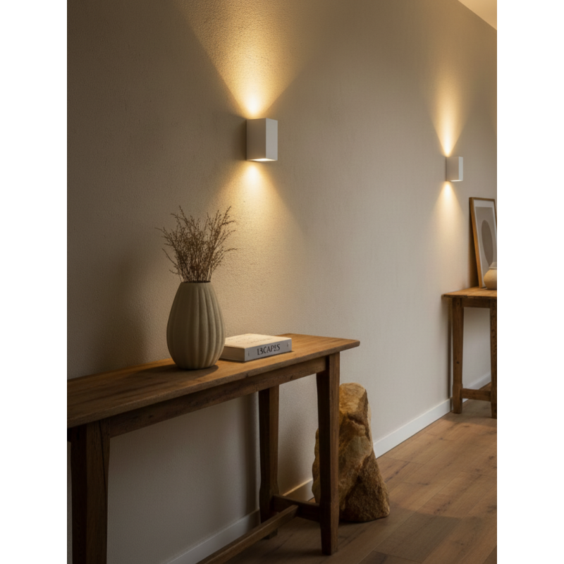 Miniatyrbild: D’Lite Vrebos Long Vägglampa Up & Down – Vit | IP56 | GU10