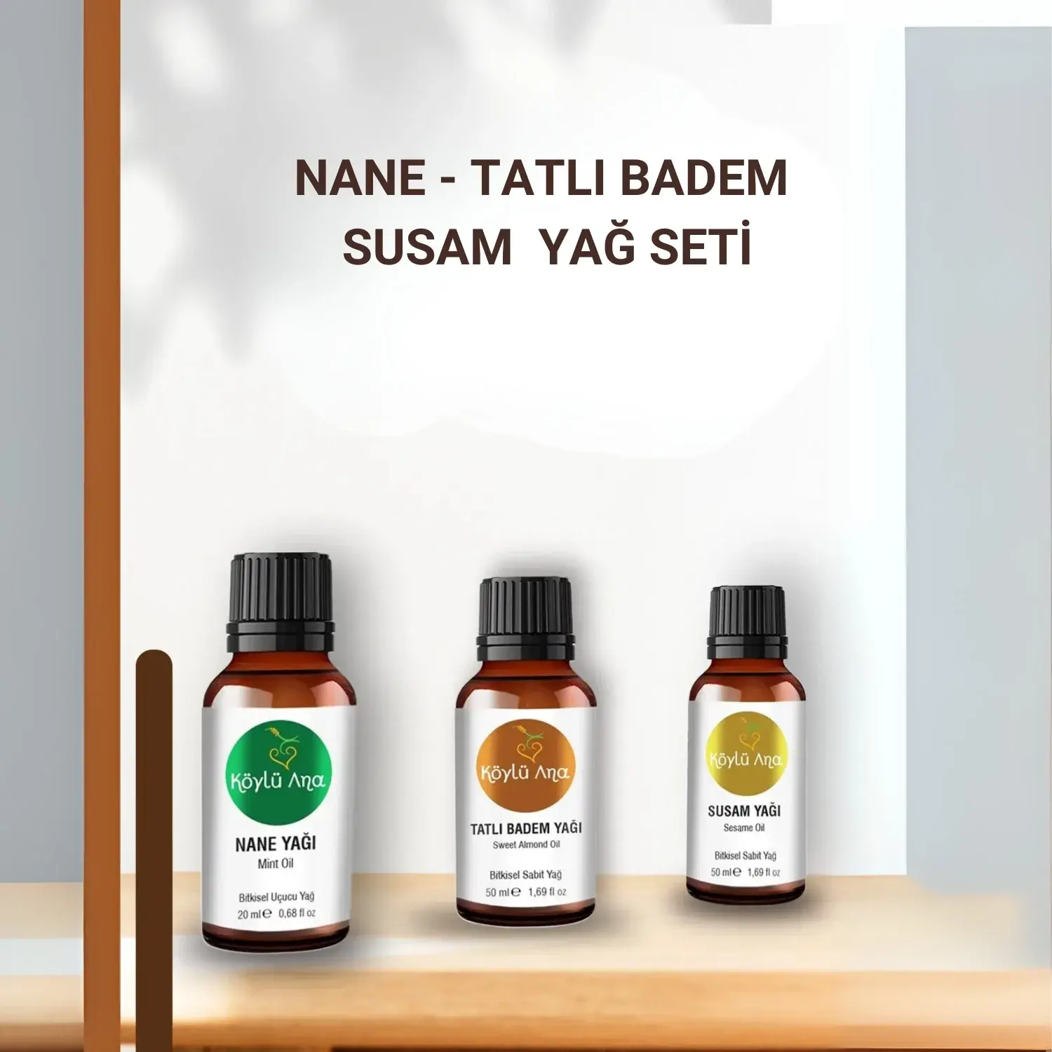 Nane, Tatlı Badem, Susam Aromatik Yağ Seti - Uçucu 3'lü Yağ Seti