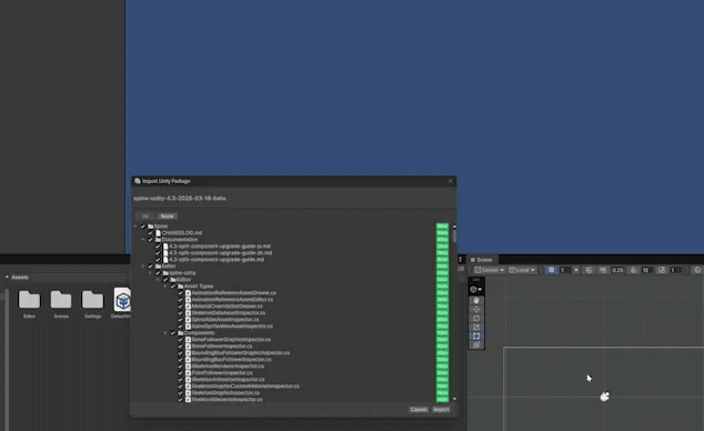 import spine object into unity