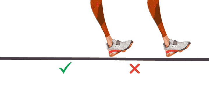 feet should never penetrate the ground for better walk cycle