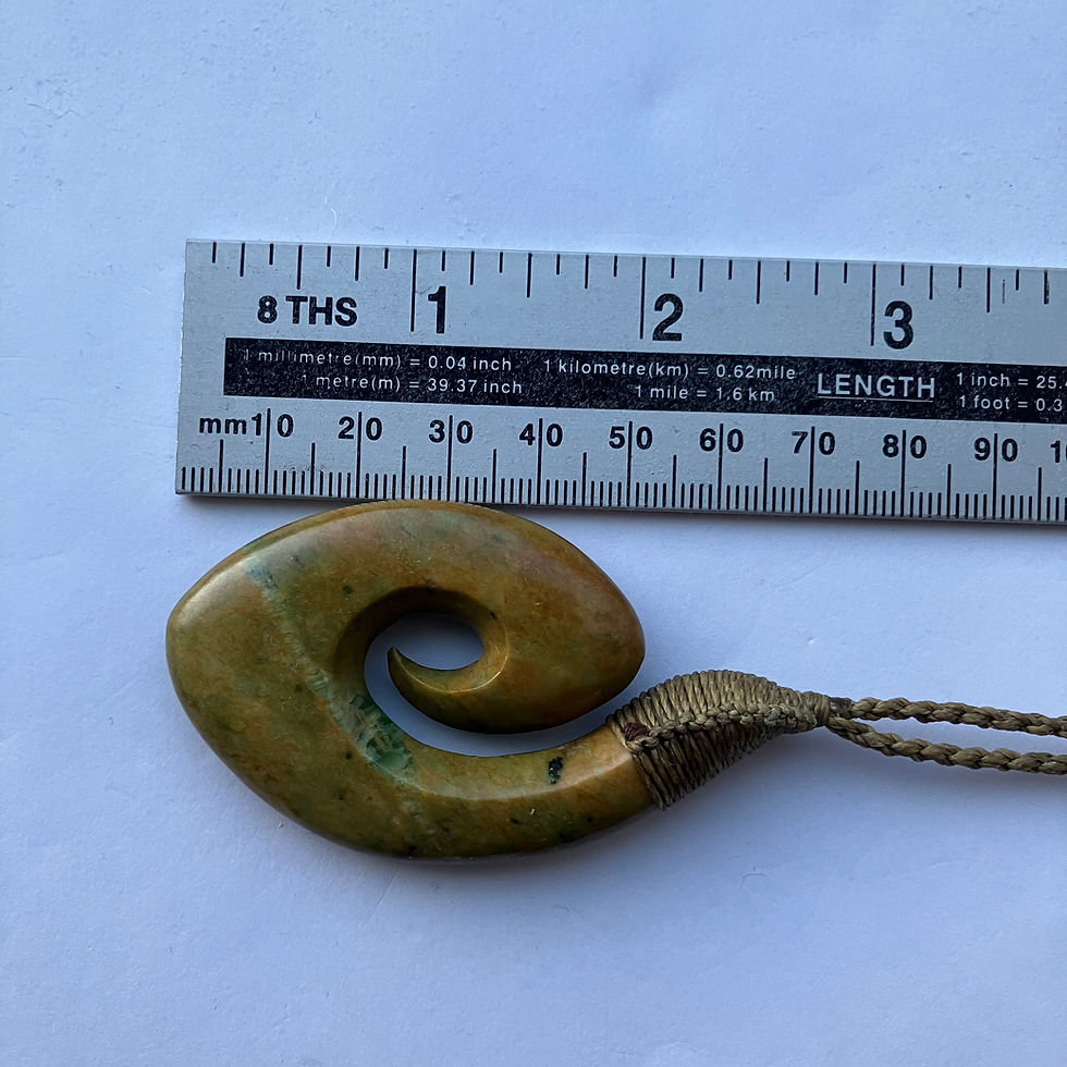 Thumbnail: New Zealand Flower Jade Pounamu Greenstone Hei Matau Fish Hook Pendant Necklace
