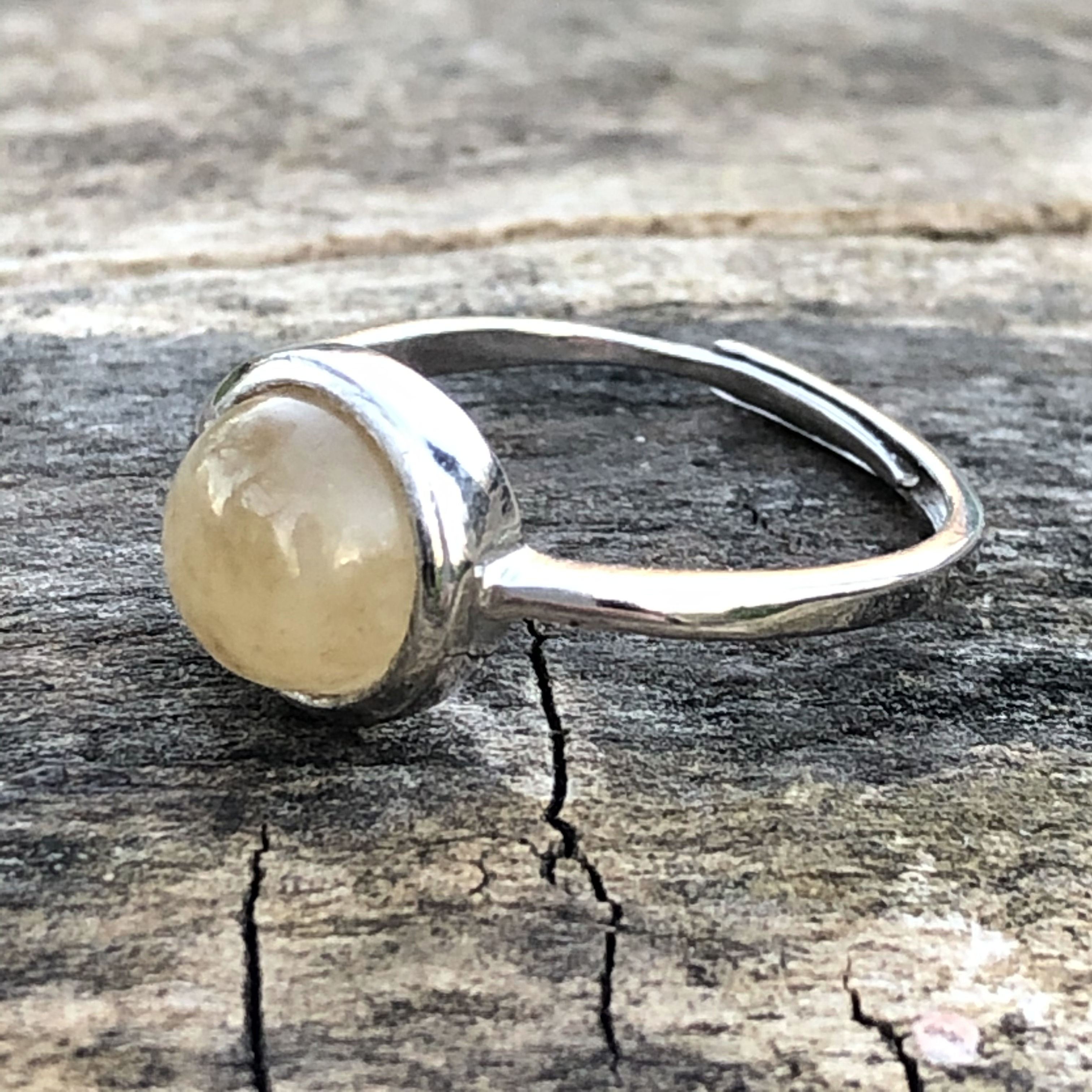 Siberian Nephrite Jade and Silver Adjustable Ring