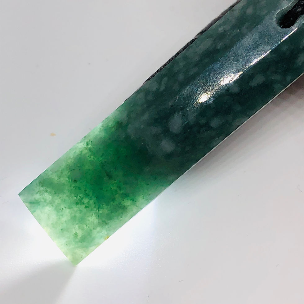 Thumbnail: Guatemalan Spotted Blue Jadeite Faceted Toki