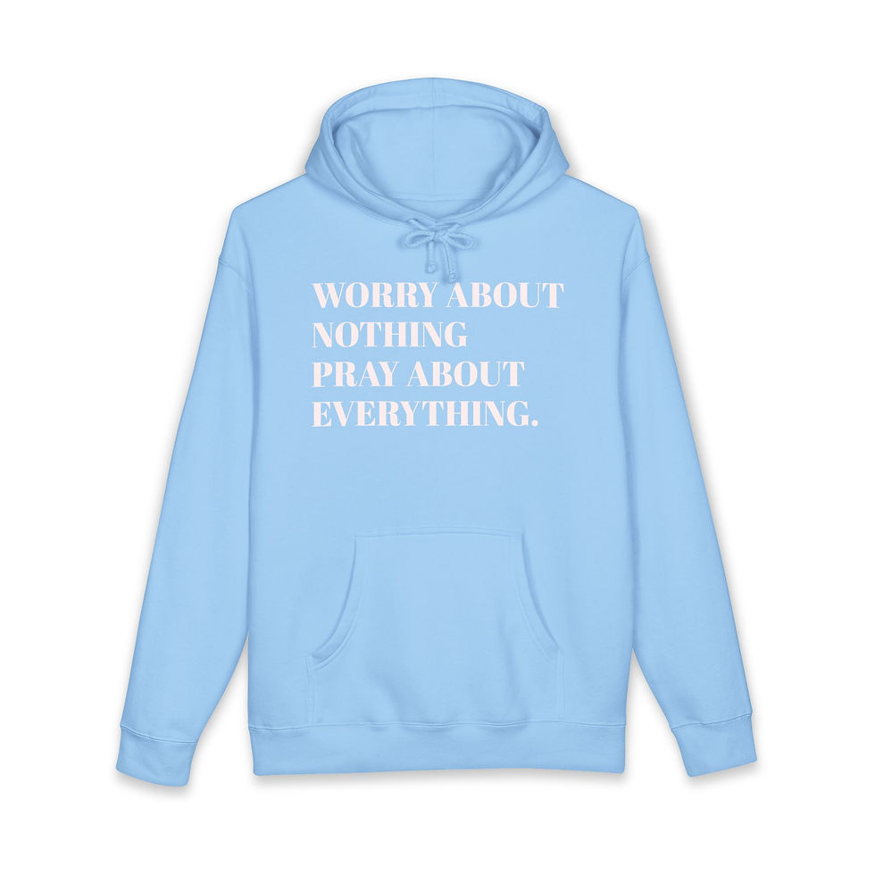 Thumbnail: Prayer Quote Hoodie - "Worry About Nothing, Pray About Everything" Faith Hoodie