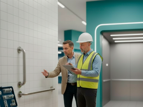 profissionais de acessibilidade em obra