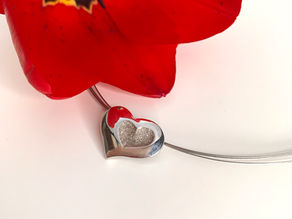 Heart silver necklace