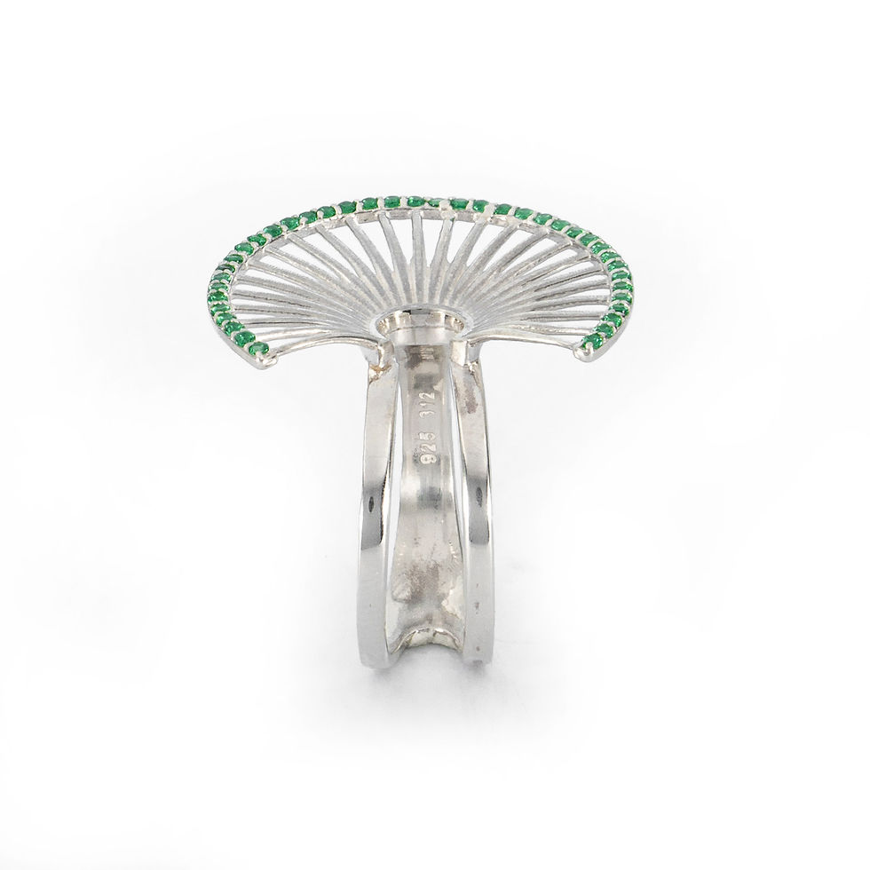 Thumbnail: Hera's Throne Ring | Sterling Silver 925° Green Zircon