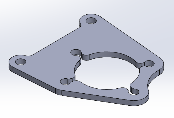 Rear Disc Brake adapter, designed in Solidworks.